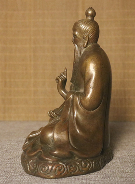 铜太上老君神像祖师爷道德天尊铜像保平安三清道祖家居纳福铜器