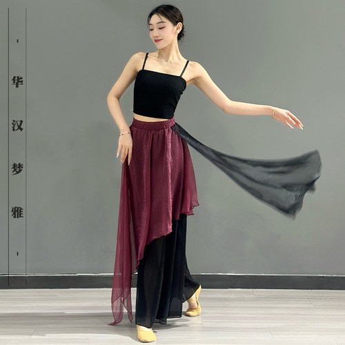 古典舞演出服女爵士舞蹈服气质飘逸套装中国风成人舞蹈表演纱衣 - 图1
