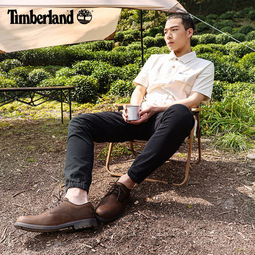 Timberland添柏岚官方男鞋皮鞋防水透气轻便休闲商务通勤|5550R - 图0