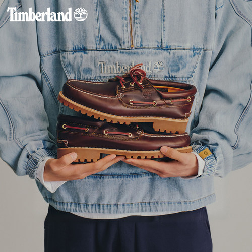 Timberland添柏岚官方男鞋经典船鞋乐福鞋牛皮手工缝制偏大|30003 - 图0