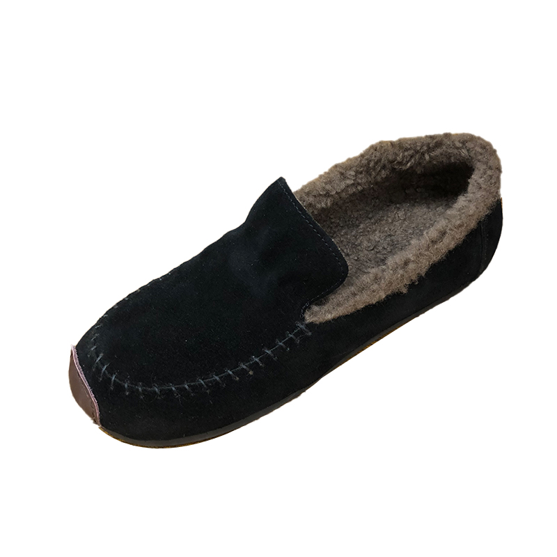 冬季新款纯皮加绒保暖豆豆鞋男真皮软底懒人鞋韩版百搭休闲潮男鞋,淘宝优惠券,粉丝福利购,淘宝优惠卷