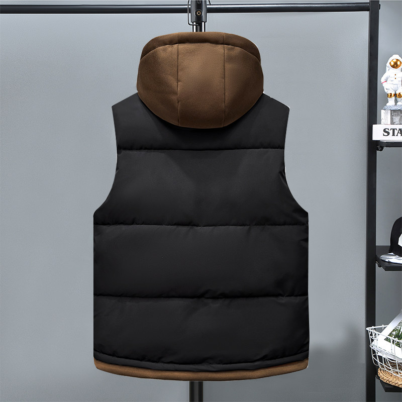 秋冬季男士休闲百搭马甲背心潮2022新款连帽羽绒棉服工装坎肩外套,淘宝优惠券,粉丝福利购,淘宝优惠卷