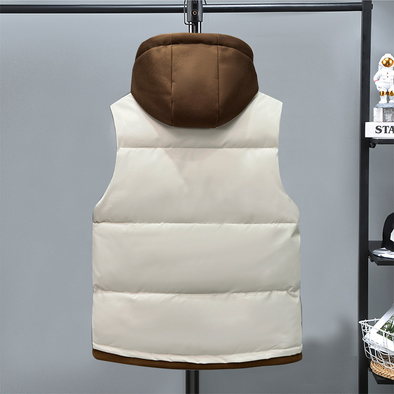 秋冬季男士休闲百搭马甲背心潮2022新款连帽羽绒棉服工装坎肩外套,淘宝优惠券,粉丝福利购,淘宝优惠卷