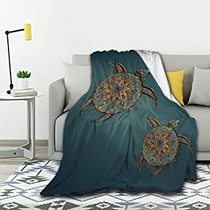 MYSTCOVER Sea Turtles Blanket Flannel Throw Lightweight Cozy