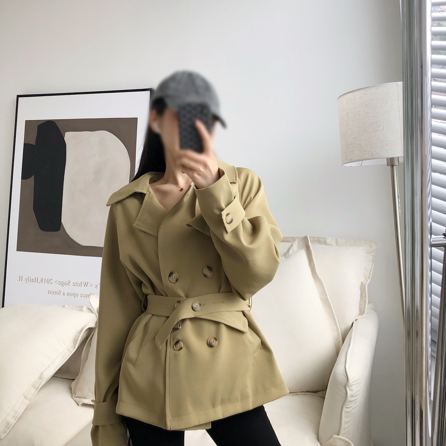 黑色短款风衣女小个子 年秋季新款赫本风外套女装春秋韩版宽松 2020 黑色短款风衣女小个子 年秋季新款赫本风外套女装春秋韩版宽松 2020