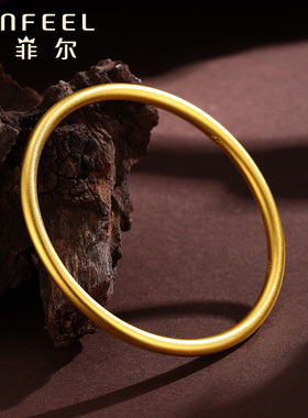 赛菲尔女黄金手镯古法金足金镯子