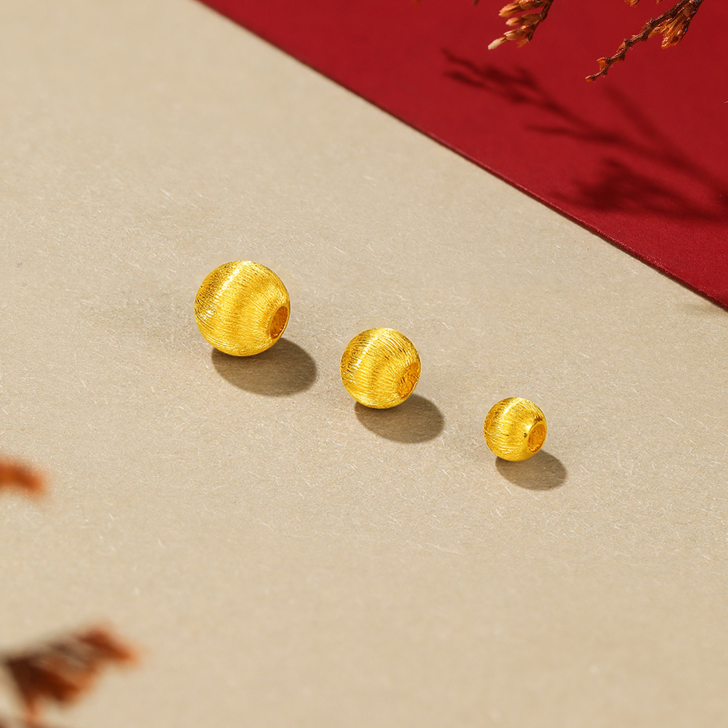 赛菲尔黄金珠子足金路路通单颗拉丝工艺转运珠手链吊坠小金珠配件,淘宝优惠券,粉丝福利购,淘宝优惠卷