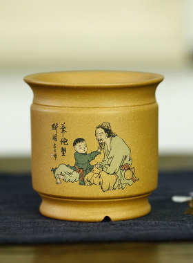 全手工紫砂花盆黄金段泥底部有孔土培盆栽无孔水培植物花卉花瓶
