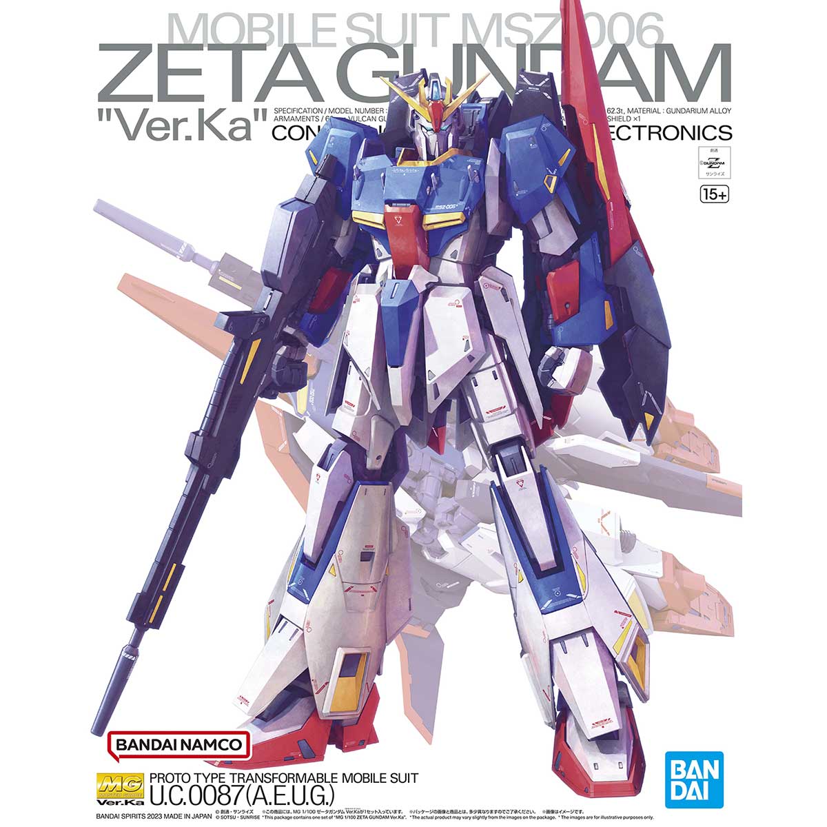 万代 MG 1/100 Z高达Ver.Ka卡版 Zeta z高达可变形拼装模型-图3