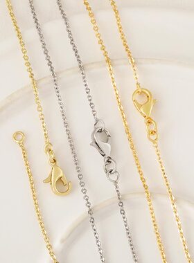 18k包金不掉色O字链 diy手工饰品 45CM锁骨链延长链