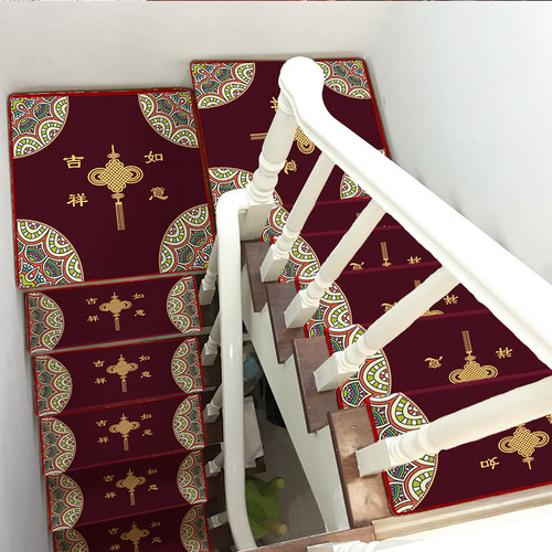 实木楼梯踏步垫裁剪防滑满铺台阶贴新中式免胶自粘可擦洗地垫定制 - 图2
