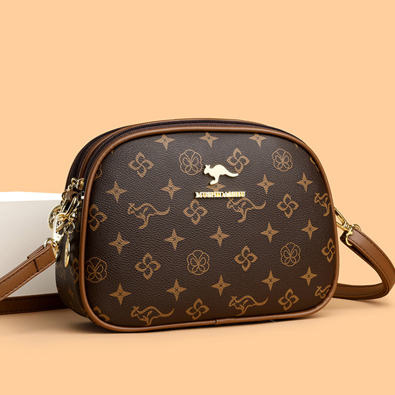 Mu Shi Kangaroo Genuine Leather Women's Bag 2026 New Fashion Versatile Shoulder Bag Handbag Middle-aged Mother Women's Bag