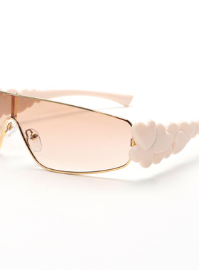 Ciseonik 新款时尚连体太阳镜花朵眼镜个性潮流金属框太阳镜