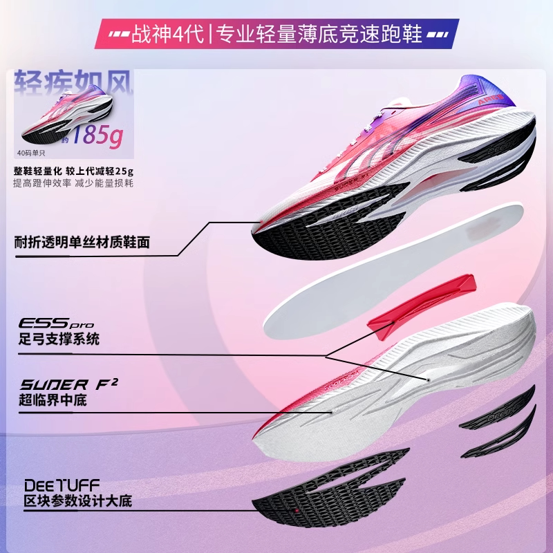 多威战神4代丨跑步鞋男款专业轻量薄底竞速跑鞋女运动鞋四代