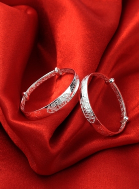 新品猫宝宝足银手镯子满月礼物