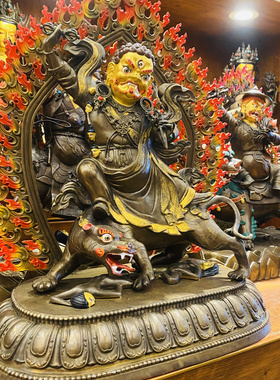 西藏民族风藏族工艺愤怒莲师多杰卓罗护法高50公分摆件