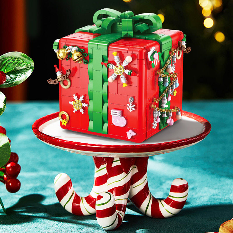 新款机关盒子节日拼搭组装积木玩具摆件儿童圣诞礼品普通塑料积木,淘宝优惠券,粉丝福利购,淘宝优惠卷