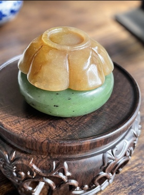 和田碧玉糖玉笔洗小摆件