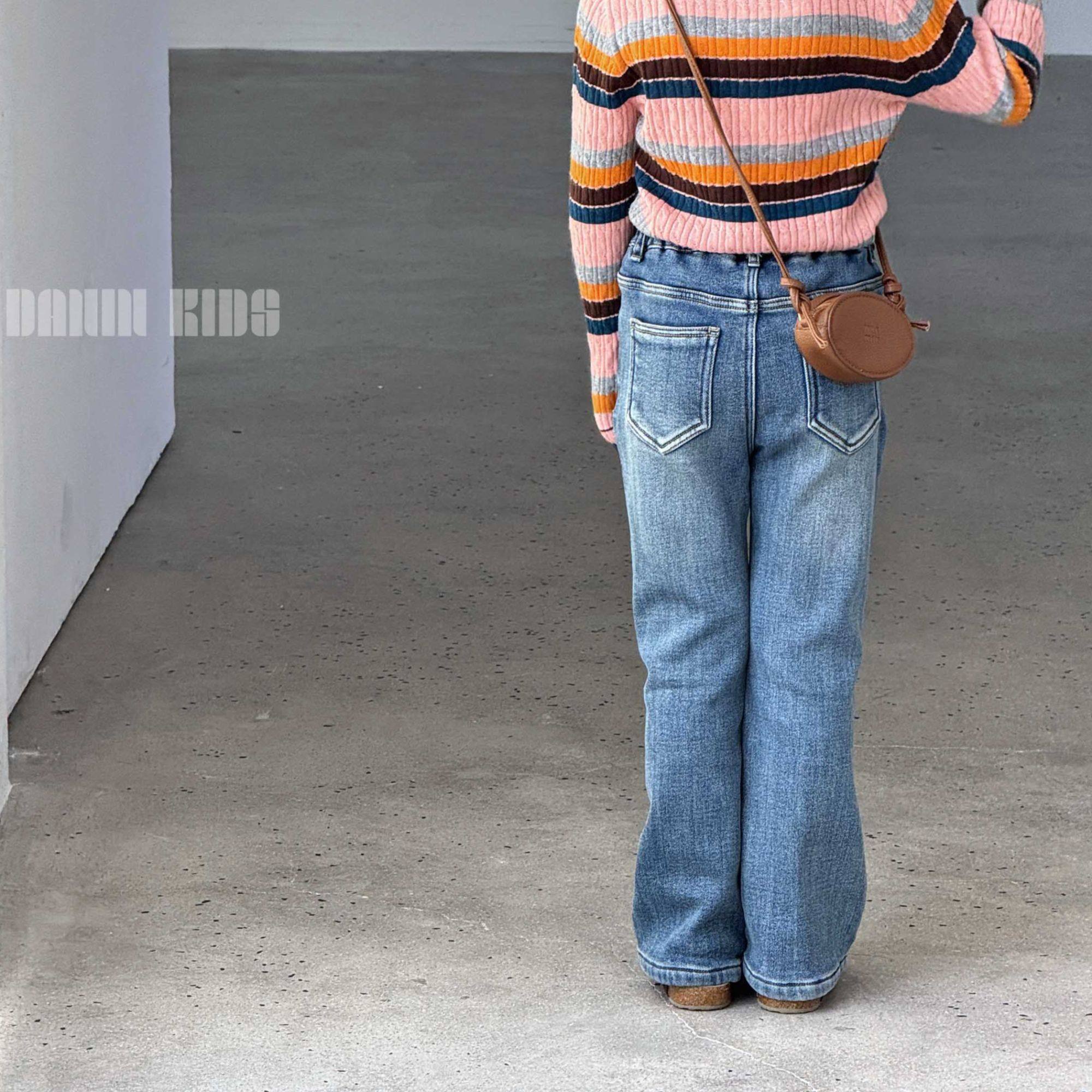 嗒囜【经典不出错】加绒儿童秋冬装水洗宽松直筒牛仔裤童装女童裤,淘宝优惠券,粉丝福利购,淘宝优惠卷