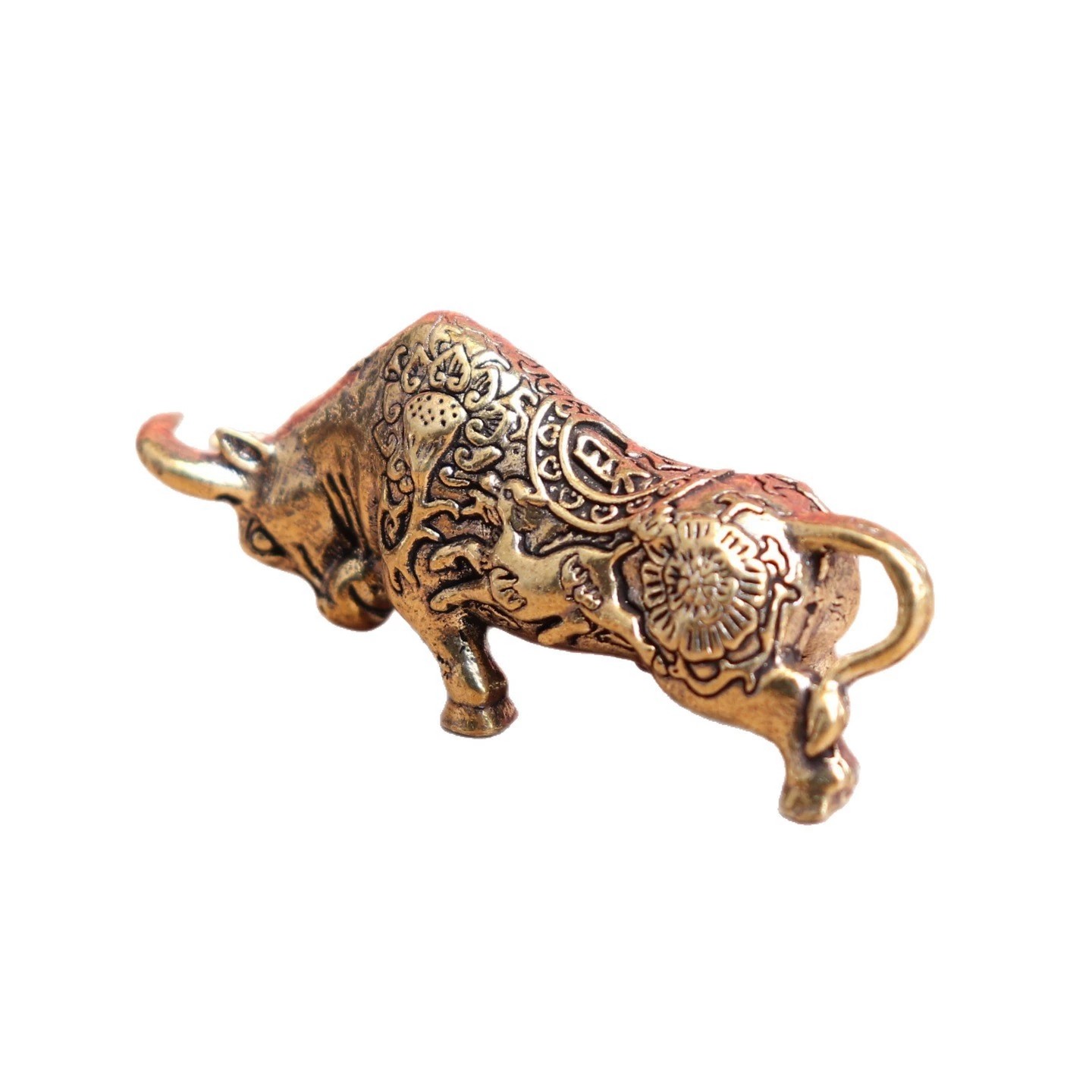 纯黄铜财牛华尔街斗牛花牛复古实心老物件装饰桌面茶宠工艺品摆件,淘宝优惠券,粉丝福利购,淘宝优惠卷