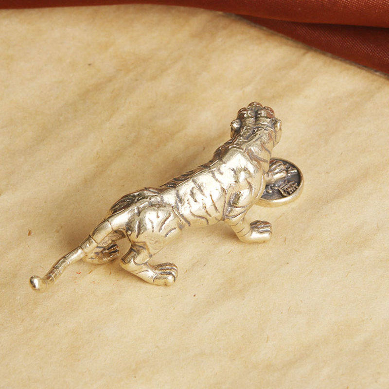 黄铜做旧踩钱老虎百兽虎豹小铜器复古居家装饰办公室桌面茶宠摆件,淘宝优惠券,粉丝福利购,淘宝优惠卷