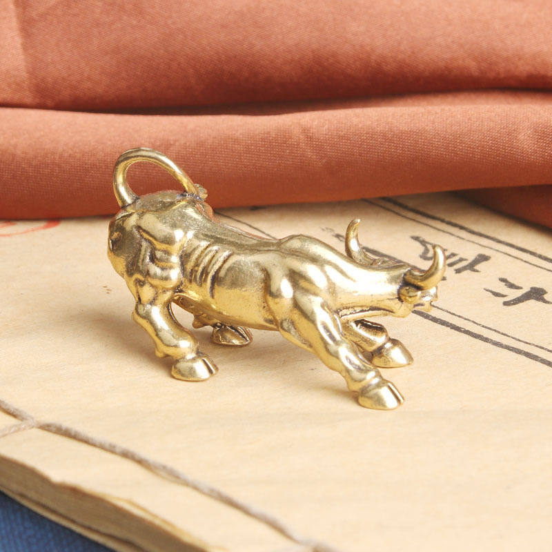 纯黄铜华尔街小斗牛实心十二生肖牛气冲天装饰茶宠桌面工艺品摆件,淘宝优惠券,粉丝福利购,淘宝优惠卷