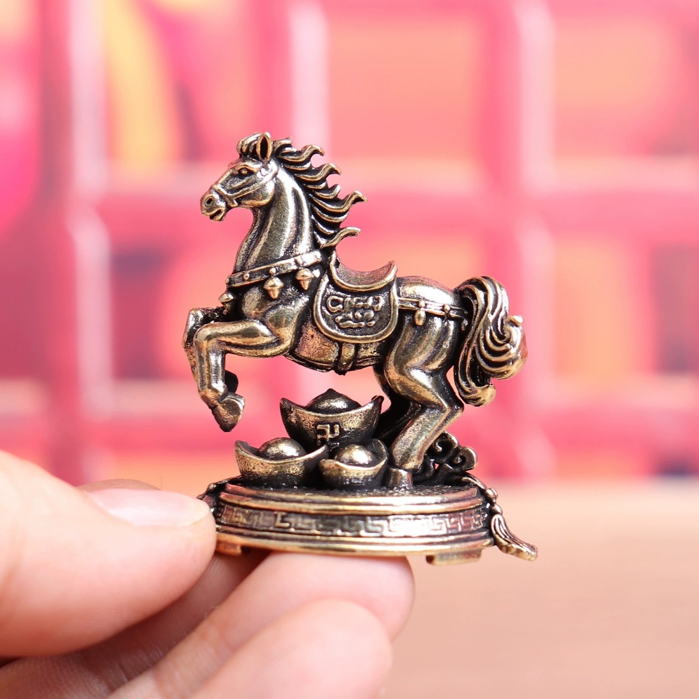 纯黄铜转盘马立马有钱生肖马踩钱复古实心装饰桌面茶宠工艺品摆件,淘宝优惠券,粉丝福利购,淘宝优惠卷