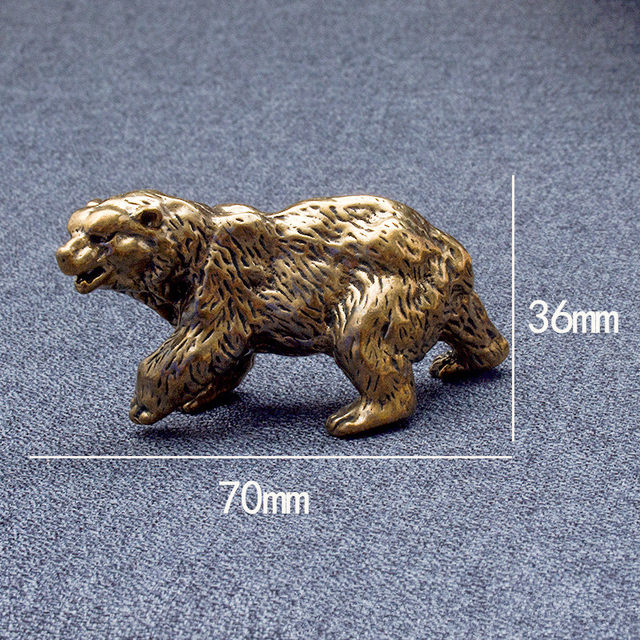 Brass old polar bear desktop ornaments antiques miscellaneous bear tea pet study paperweight pen rest old copperware