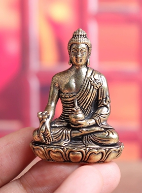 黄铜释迦牟尼佛祖药师佛佛像如来佛菩萨家居装饰工艺品桌面铜摆件