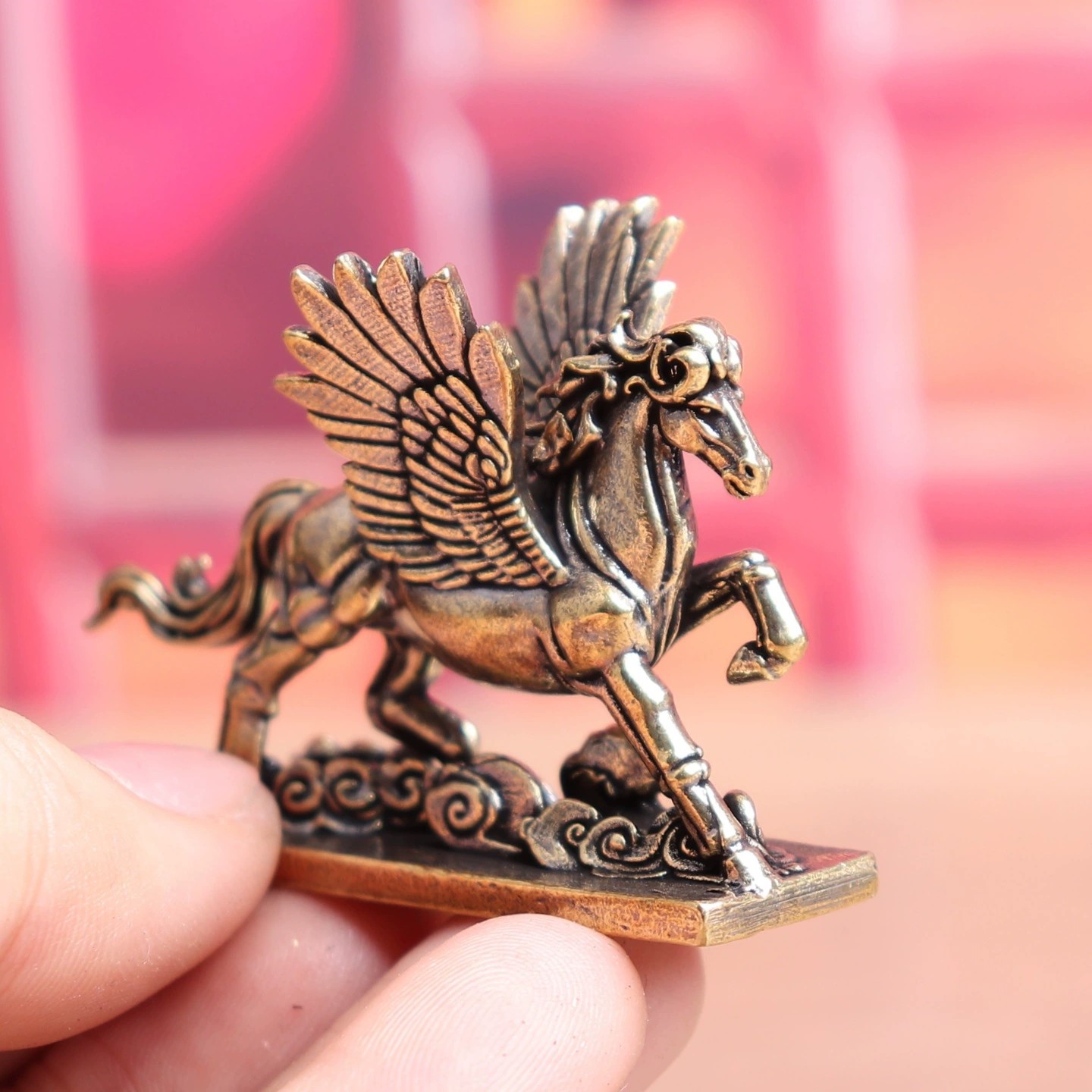 纯黄铜飞马天马实心招米进宝马生肖马复古装饰桌面茶宠工艺品摆件,淘宝优惠券,粉丝福利购,淘宝优惠卷