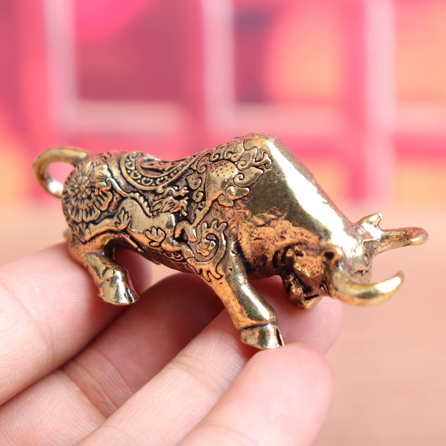 纯黄铜财牛华尔街斗牛花牛复古实心老物件装饰桌面茶宠工艺品摆件,淘宝优惠券,粉丝福利购,淘宝优惠卷