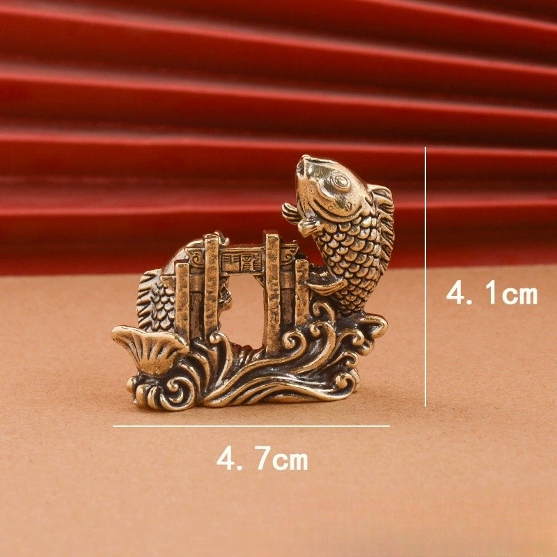 纯黄铜复古鲤鱼跃龙门铜器小摆件装饰品办公室桌面工艺品家居茶宠,淘宝优惠券,粉丝福利购,淘宝优惠卷