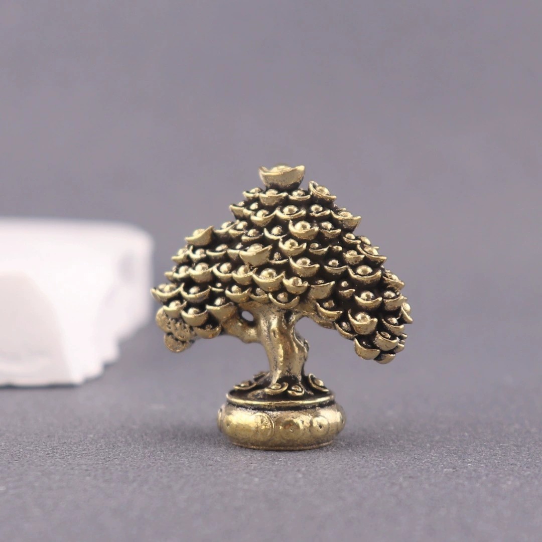 纯黄铜发财树实心招财进宝元宝树复古茶宠摆件手把件工艺品铜摆件,淘宝优惠券,粉丝福利购,淘宝优惠卷