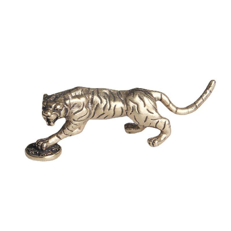 黄铜做旧踩钱老虎百兽虎豹小铜器复古居家装饰办公室桌面茶宠摆件,淘宝优惠券,粉丝福利购,淘宝优惠卷
