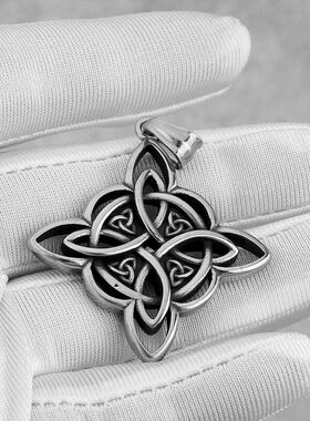 跨境爆款欧美维京海盗凯尔特结项链嘻哈潮流百搭钛钢男士钛钢吊坠