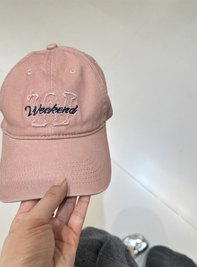 W字母重工毛边刺绣棒球帽女软顶大头围显脸小休闲百搭防晒鸭舌帽