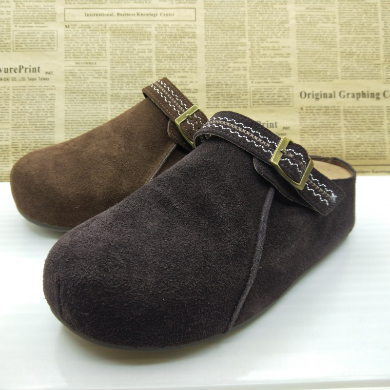 撤柜处理真皮反绒牛皮平底包头穆勒鞋防滑轻便平底休闲韩版女拖鞋,淘宝优惠券,粉丝福利购,淘宝优惠卷