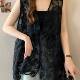 ເສື້ອຢືດ chiffon ຄໍ V embroidered ດອກໄມ້ສໍາລັບແມ່ຍິງ 2026 summer ຂະຫນາດຂະຫນາດໃຫຍ່ໄຂມັນ mm ຊັ້ນ chic ເດັກນ້ອຍເທິງ doll