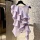Lilac ruffle design sleeveless top 2026 summer ຮູບແບບໃຫມ່ tops ເປັນເອກະລັກແລະງາມສໍາລັບແມ່ຍິງ