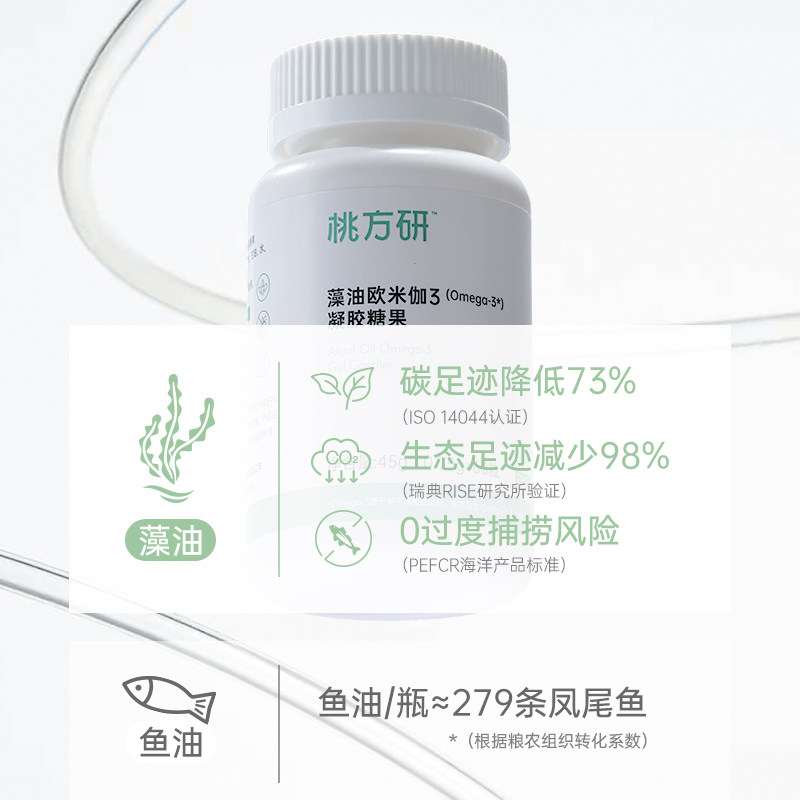 【桃方研】藻油DHA&EPA纯素软凝胶囊60粒,淘宝优惠券,粉丝福利购,淘宝优惠卷