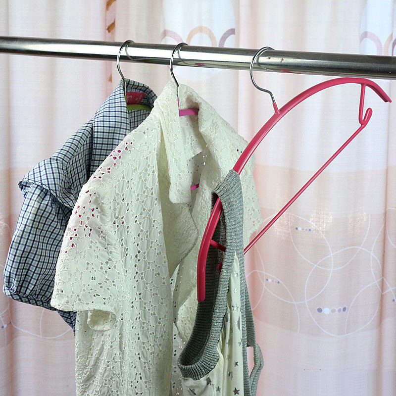 爱尚加粗加厚半圆无痕浸塑防滑护肩衣架不起包晾晒套装衣裤架收纳 - 图1