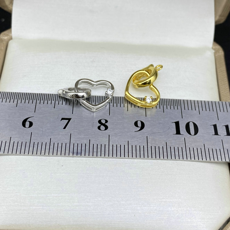 s925纯银扣子珍珠项链扣头手链搭扣精致爱心连接扣diy手工百搭扣 - 图2