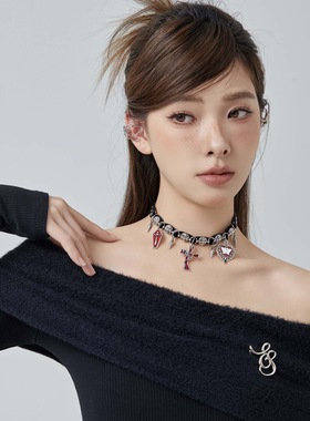 Starfire皮革暗黑女锁骨链