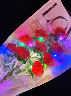 水晶大玫瑰花材料包花束