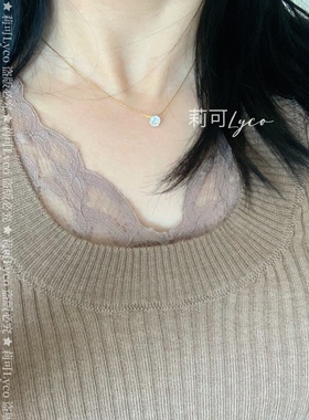 不掉色！轻奢 钛钢镀18K金气质百搭闪钻单钻女项链短链锁骨链