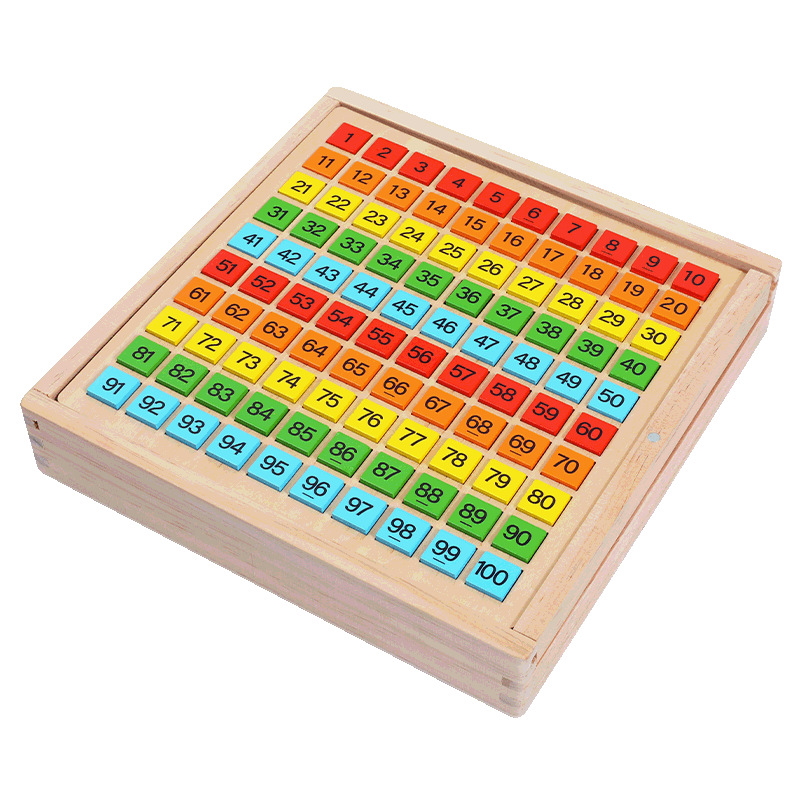 儿童数学启蒙教具宝宝早教益智数字认知1-100以内百数板木制玩具 - 图3