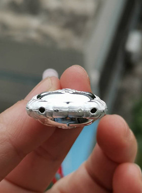 女足银弥勒佛饰品福字大方项链坠