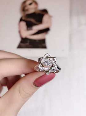 六芒星活扣开口百搭日韩风尾戒