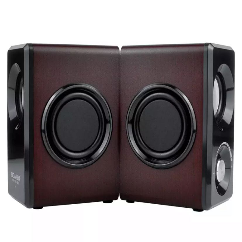 Laptop Speaker 2.1 Subwoofer Wooden Stereo USB Desktop Stere-图1