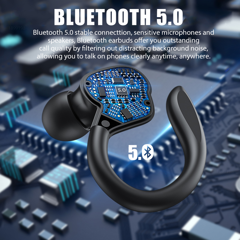 TWS Bluetooth Wireless Headphones LED Earphones 9D Hifi Spor - 图0